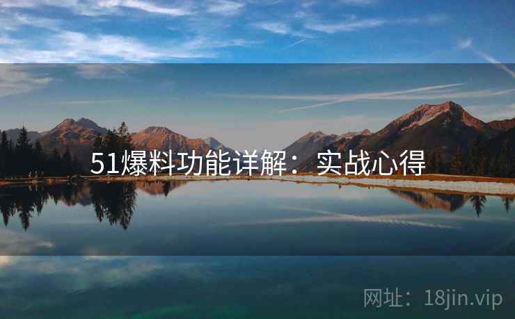 51爆料功能详解：实战心得