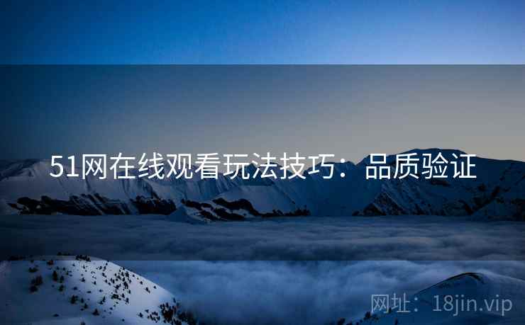 51网在线观看玩法技巧：品质验证