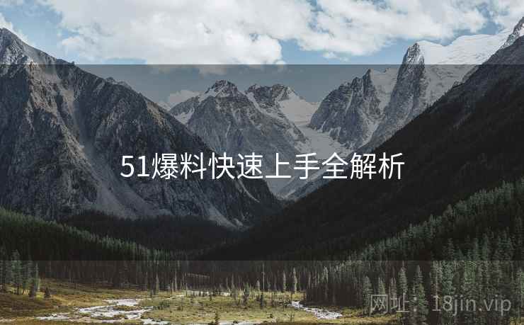 51爆料快速上手全解析
